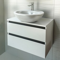 Шкаф за баня 2 чекмеджета с порцеланова мивка TULIP 65
